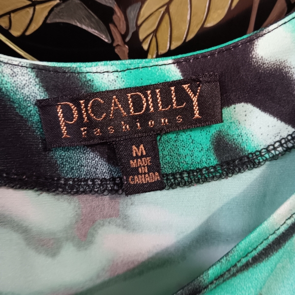 Picadilly Fashion Teal and Black Zebra-Print Tank - Picture 4 of 8